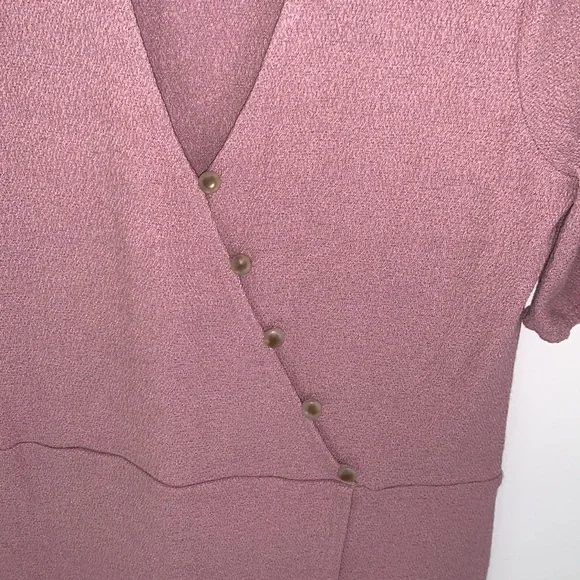 Madewell | Cross Front Lavender button Wrap Dress Size Small - Picture 6 of 10